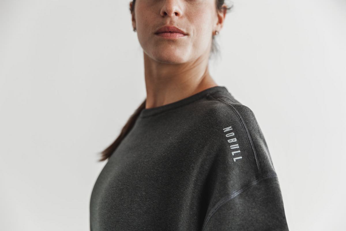 Nobull Performance Crew Women's Sweatshirts Deep Grey | Australia (TD7642)